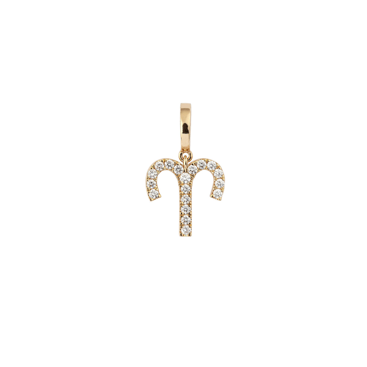 Zodiac Aries 18K Gold or Whitegold Charm w. Diamonds