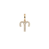Zodiac Aries 18K Gold or Whitegold Charm w. Diamonds