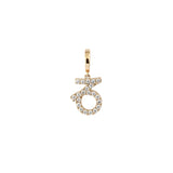 Zodiac Capricorn 18K Gold or Whitegold Charm w. Diamonds
