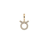 Zodiac Taurus 18K Gold oder Whitegold Charm W. Diamanten