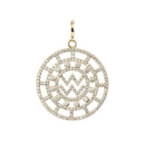Zodiac Pavé Aquarius 18K Gold or Whitegold Pendant w. Diamonds