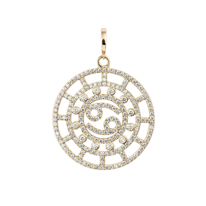 Zodiac Pavé Cancer 18K Gold or Whitegold Pendant w. Diamonds