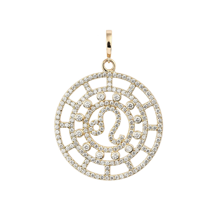 Zodiac Pavé Leo 18K Gold or Whitegold Pendant w. Diamonds