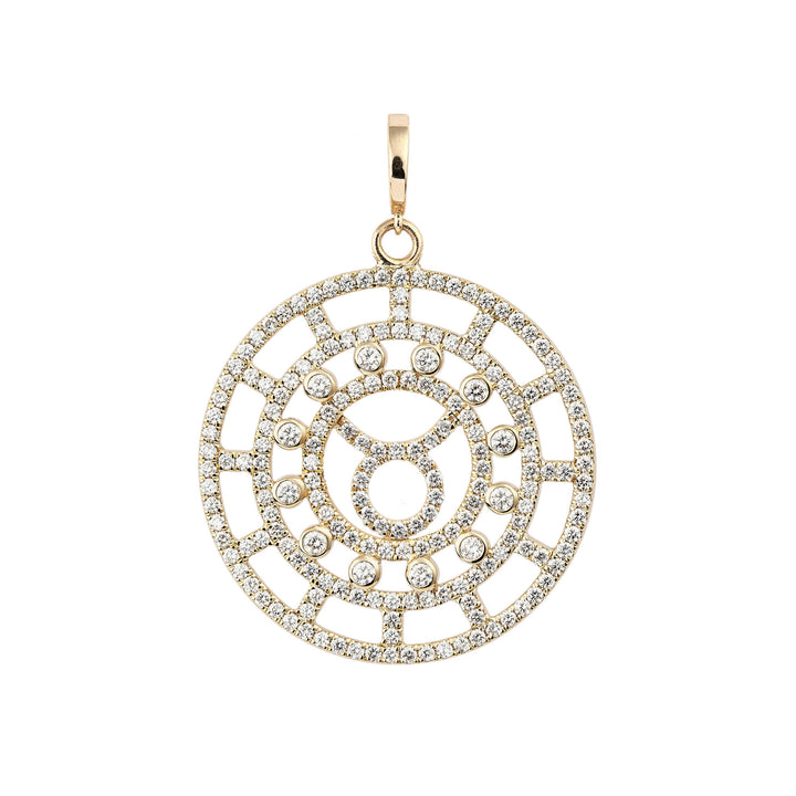 Zodiac Pavé Taurus 18K Gold or Whitegold Pendant w. Diamonds