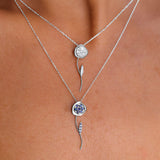 Desert Rose Flower 18k Guld Halskæde m. Diamanter