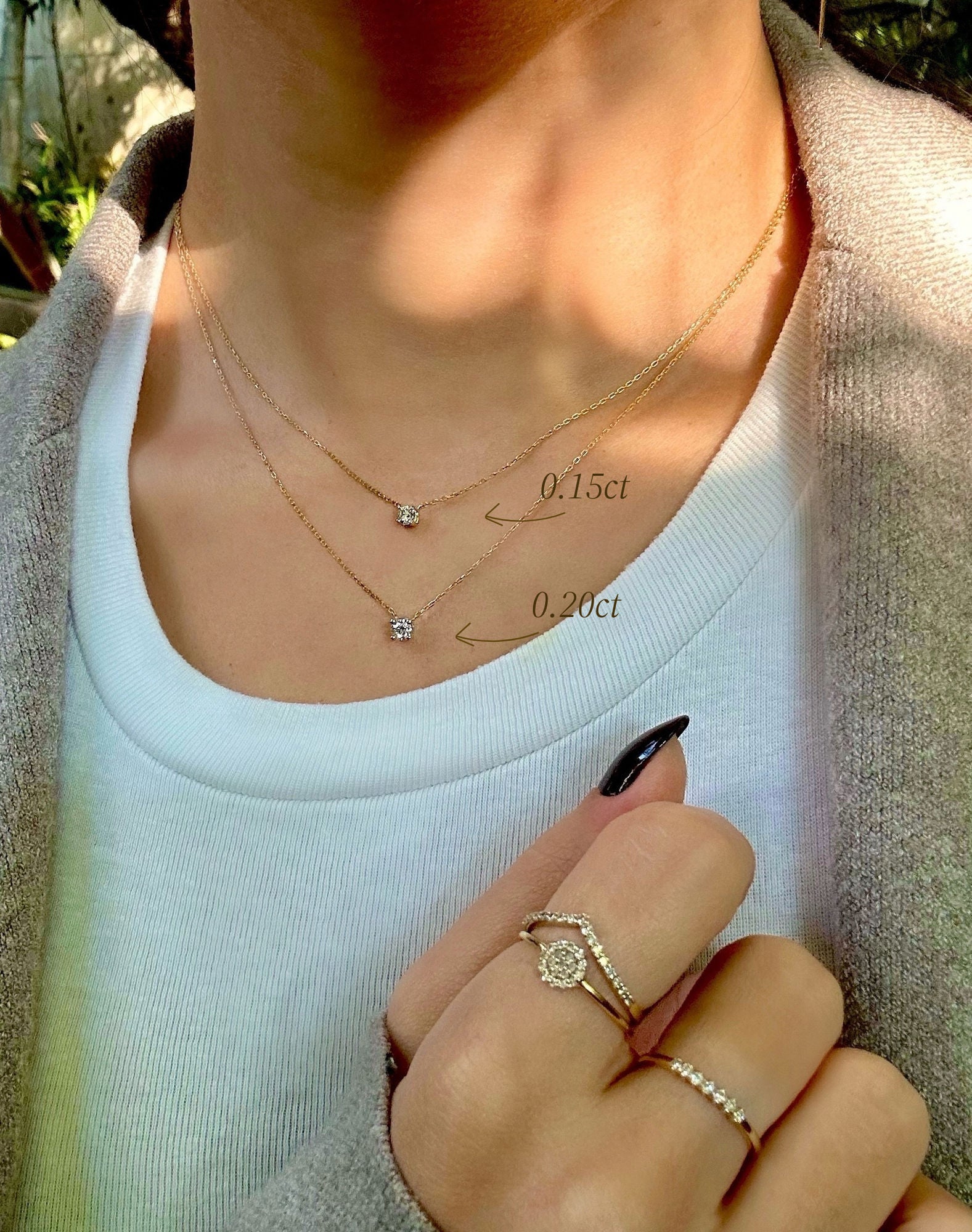 Teeny Twinkle 18K Gold Necklace w. Diamond