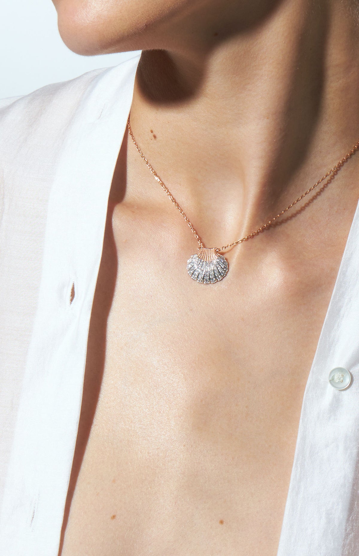 Aphrodite 14K Rosaguld Halskæde m. Diamanter