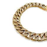 Krystal Chunky Chain 24K Forgyldt Halskæde m. Krystal
