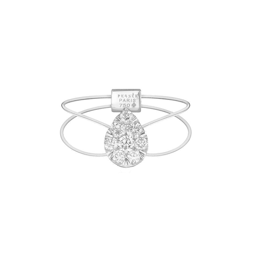 Imagine Pear Goldring aus 18K Weißgold oder Rosegold I Diamant