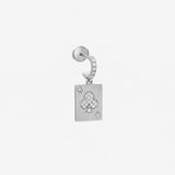 Harmonie Charms mono 18K White Gold Earring w. Lab-Grown Diamonds