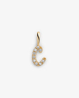 Initial C 14k Gold Necklace w. Lab-Grown Diamonds