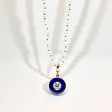 Lapis & Diamond 18K Gold Pendant