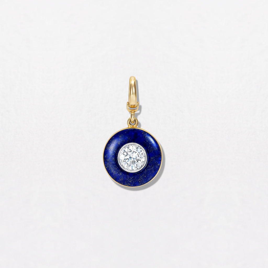 Lapis & Diamond 18K Gold Pendant
