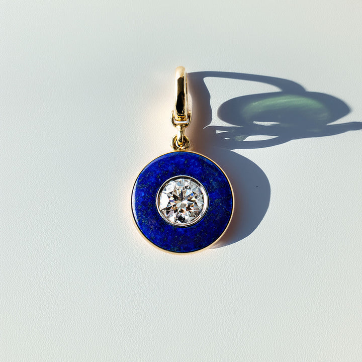 Lapis & Diamond 18K Gold Pendant