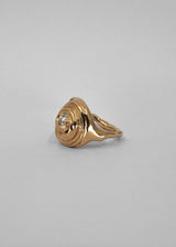 Cochlea Grande 14K Gold Ring w. Center Diamond