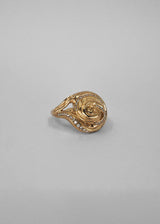 Cochlea Grande 14K Goldring mit Pavé Diamanten