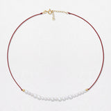 Pearl Cord 18K Gold Necklace