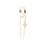 Susie Mini White 18K Gold Hoop w. Diamonds