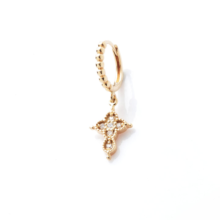 Mini Nina 18K Gold Hoop w. Diamonds