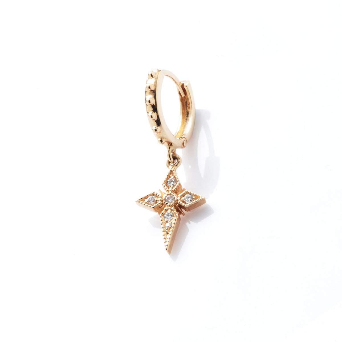 Saintes Mini 18K Gold Hoop w. Diamonds