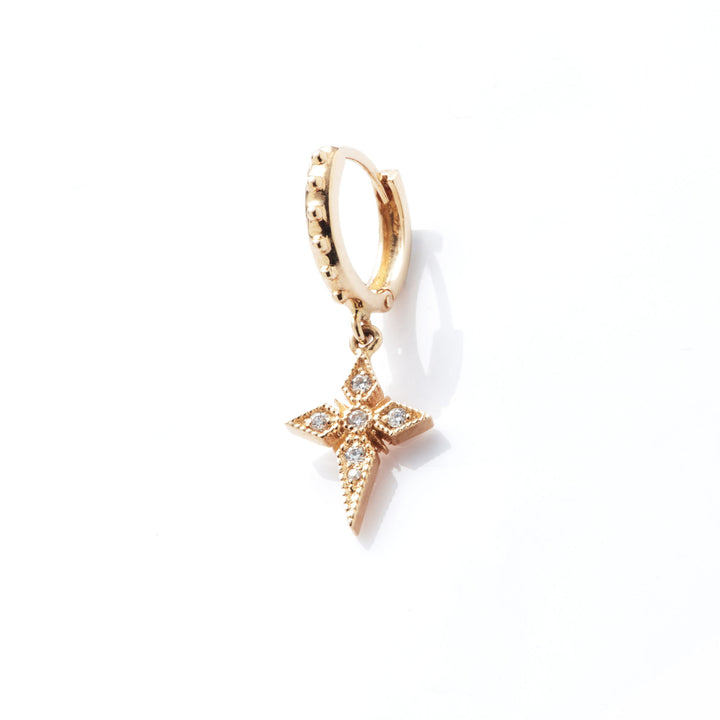 Saintes Mini 18K Gold Hoop w. Diamonds
