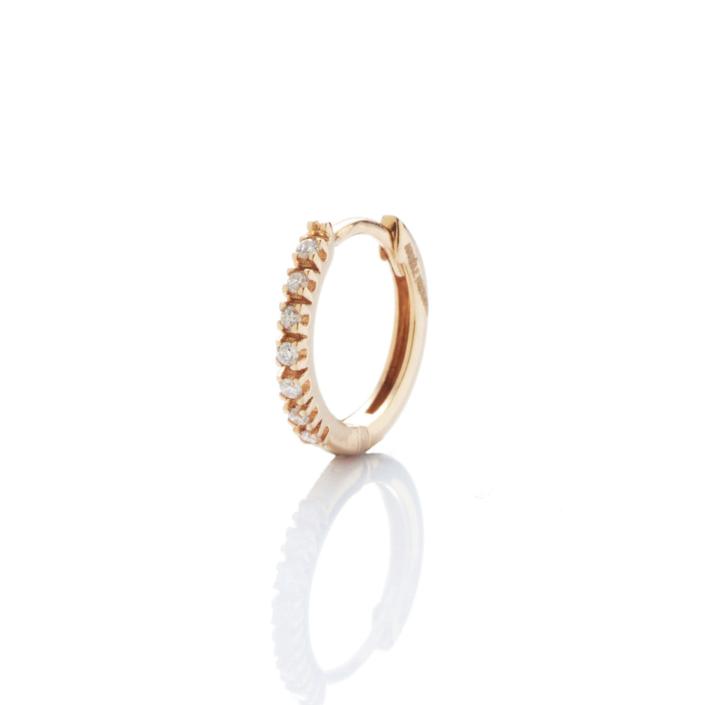 Dita Mini 18K Gold Hoop w. Diamonds