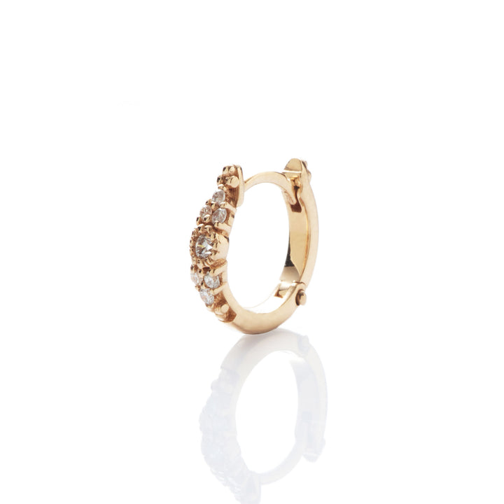 Mini Paradis 18K Gold Hoop w. Diamonds