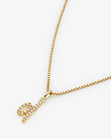 Initial D 14k Gold Necklace w. Lab-Grown Diamonds