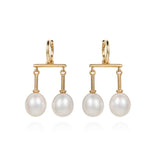 Dancing Pearl Drop 18K Gold Earrings