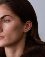 Wave Pavé 14k Whitegold Studs w. Diamonds