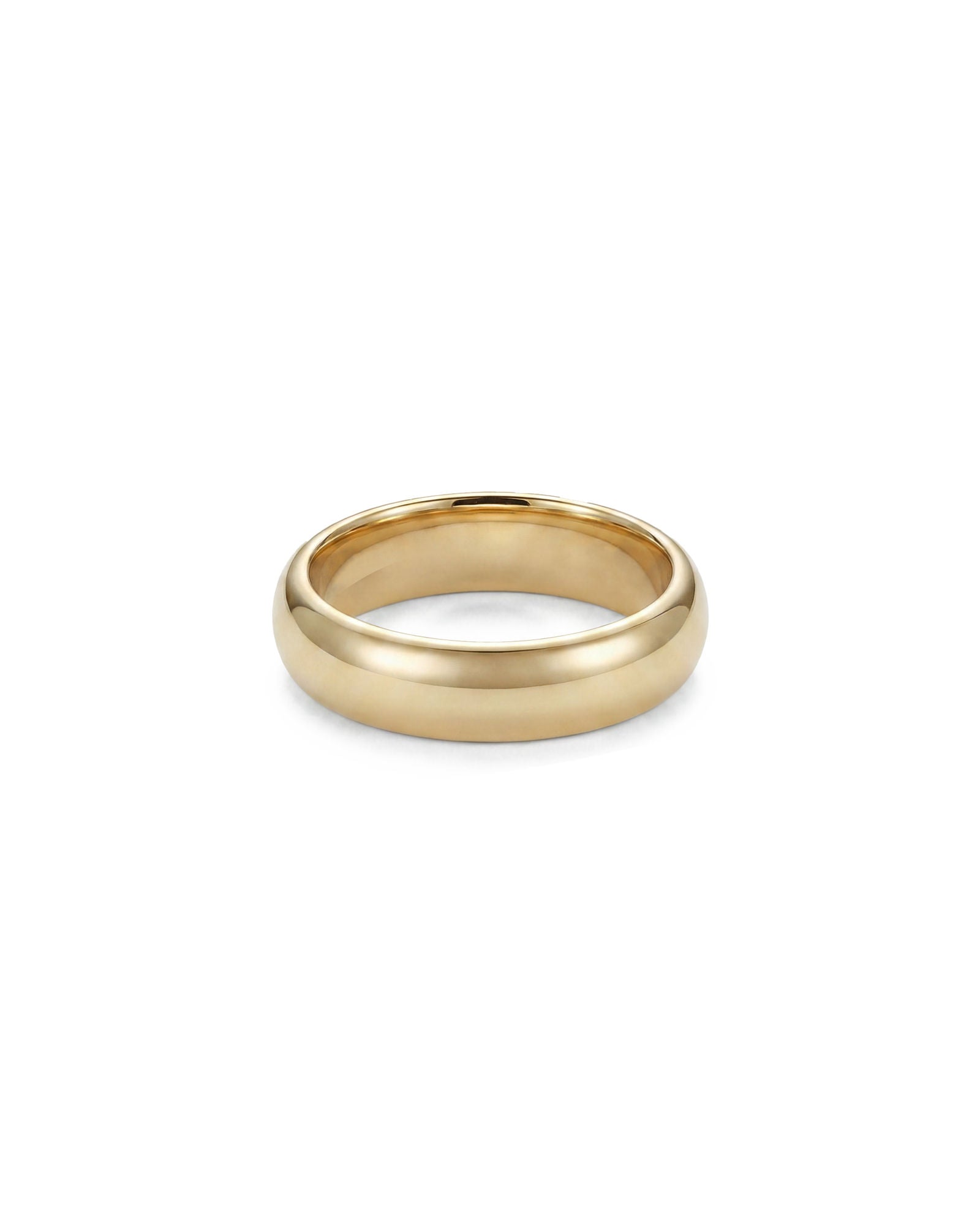 Domed 14K eller 18K Guld eller Hvidguld 6mm Ring