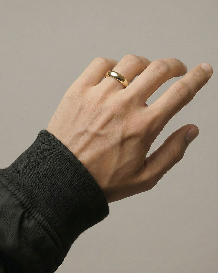 Domed 14K or 18K Gold or Whitegold 6mm Band Ring