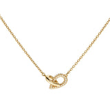 Drop Link Mini Half Pavé 18k Gold Necklace w. Diamonds
