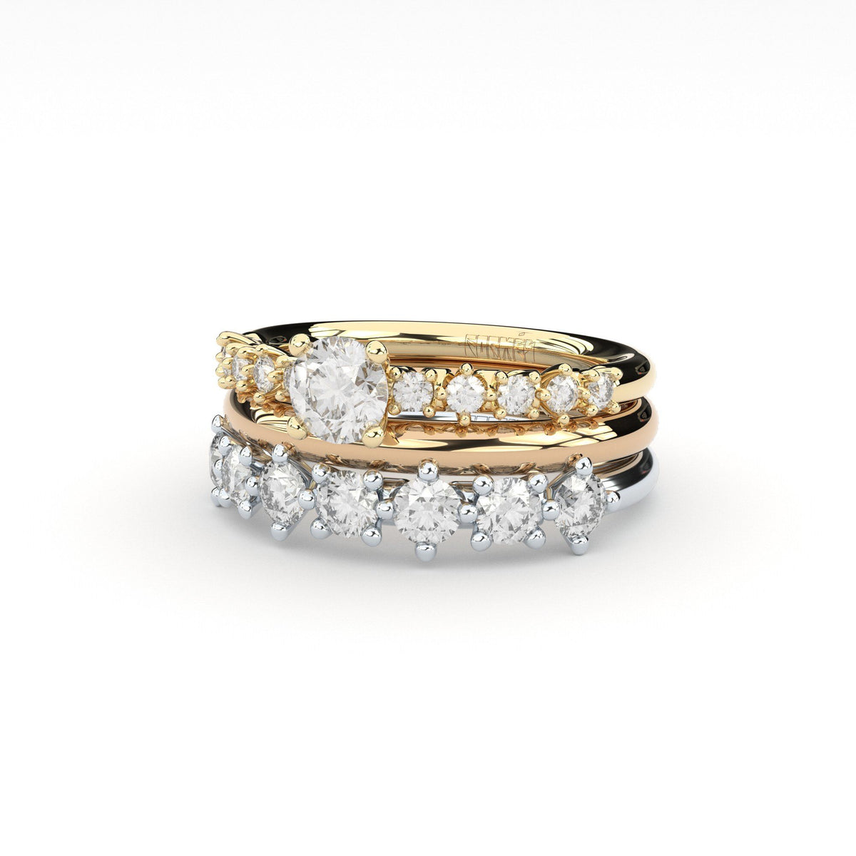 DUO+ 18K Gold Ring w. Lab-Grown Diamonds