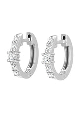 One Pave 18K Whitegold Hoop w. Lab-Grown Diamond
