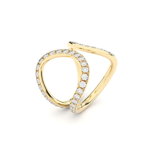 Reflektion embrace 18K Guld Ring m. Lab-Grown Diamanter