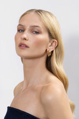 Drop Link Big Plain (28 mm) 18K Rosegold Hoops