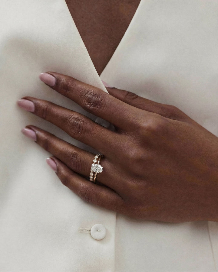 14K or 18K Gold Bezel Eternity Band Ring w. Lab-Grown Diamonds