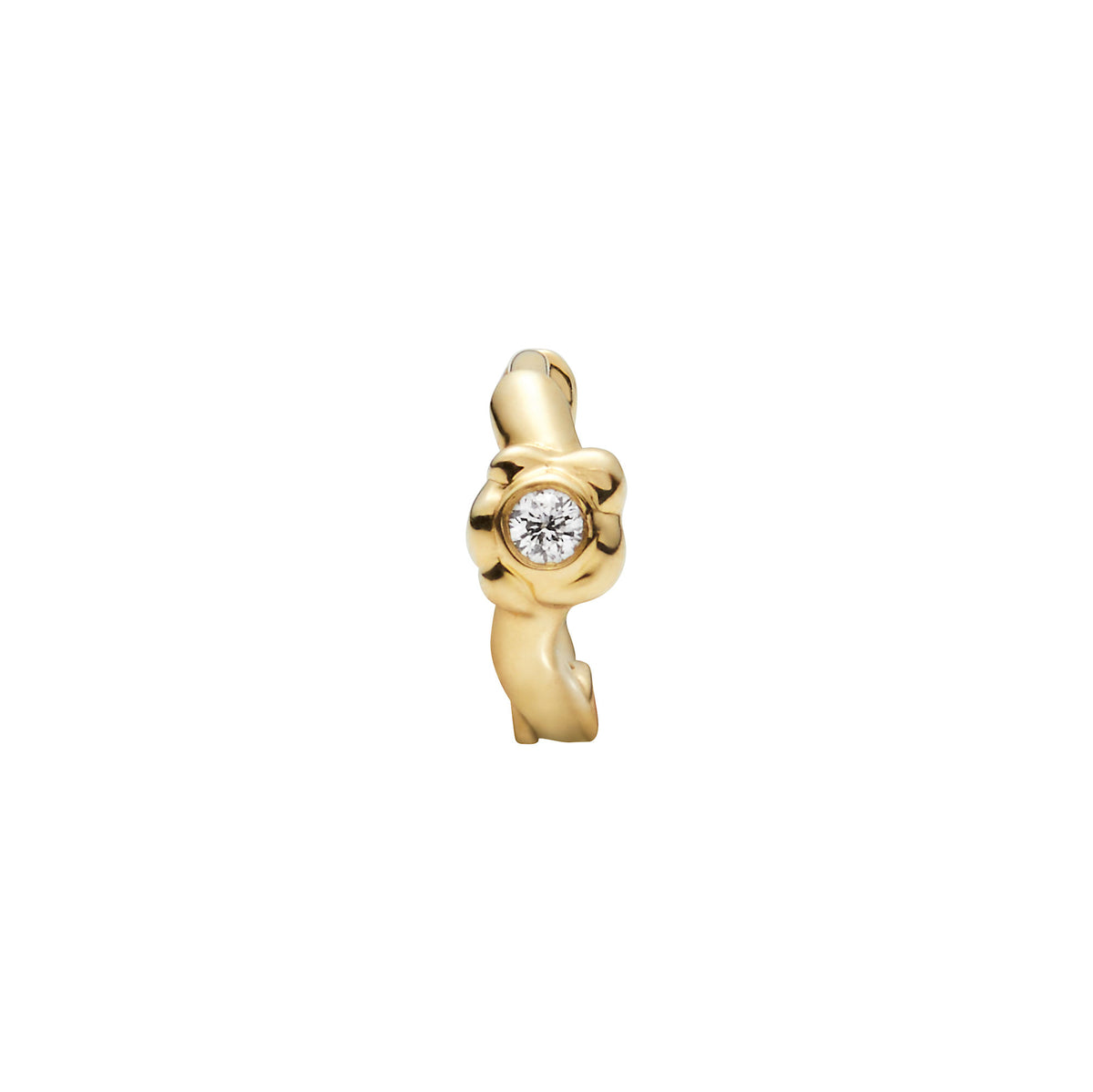 Flora 5 14K Gold Huggie w. Lab-Grown Diamond