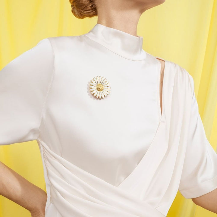 Daisy Gold Plated Brooch