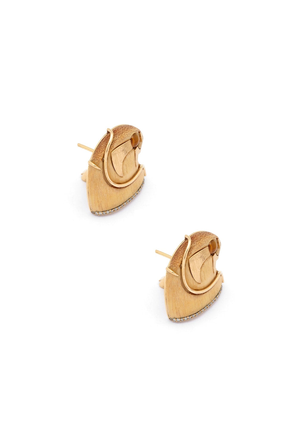 Guld wood & Diamant Egyptian Horus 18K Guld Ørering