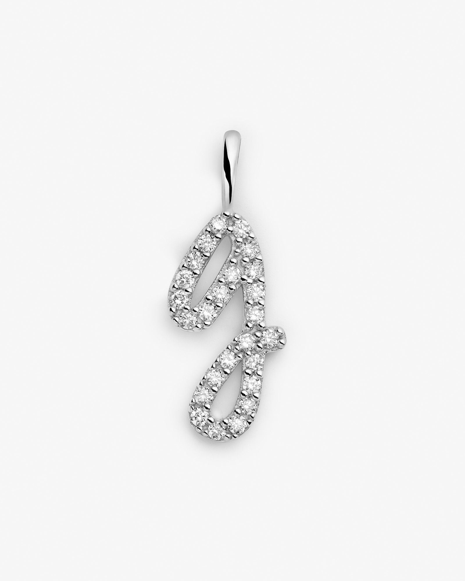 Initial G 14k Whitegold Pendant w. Lab-Grown Diamonds