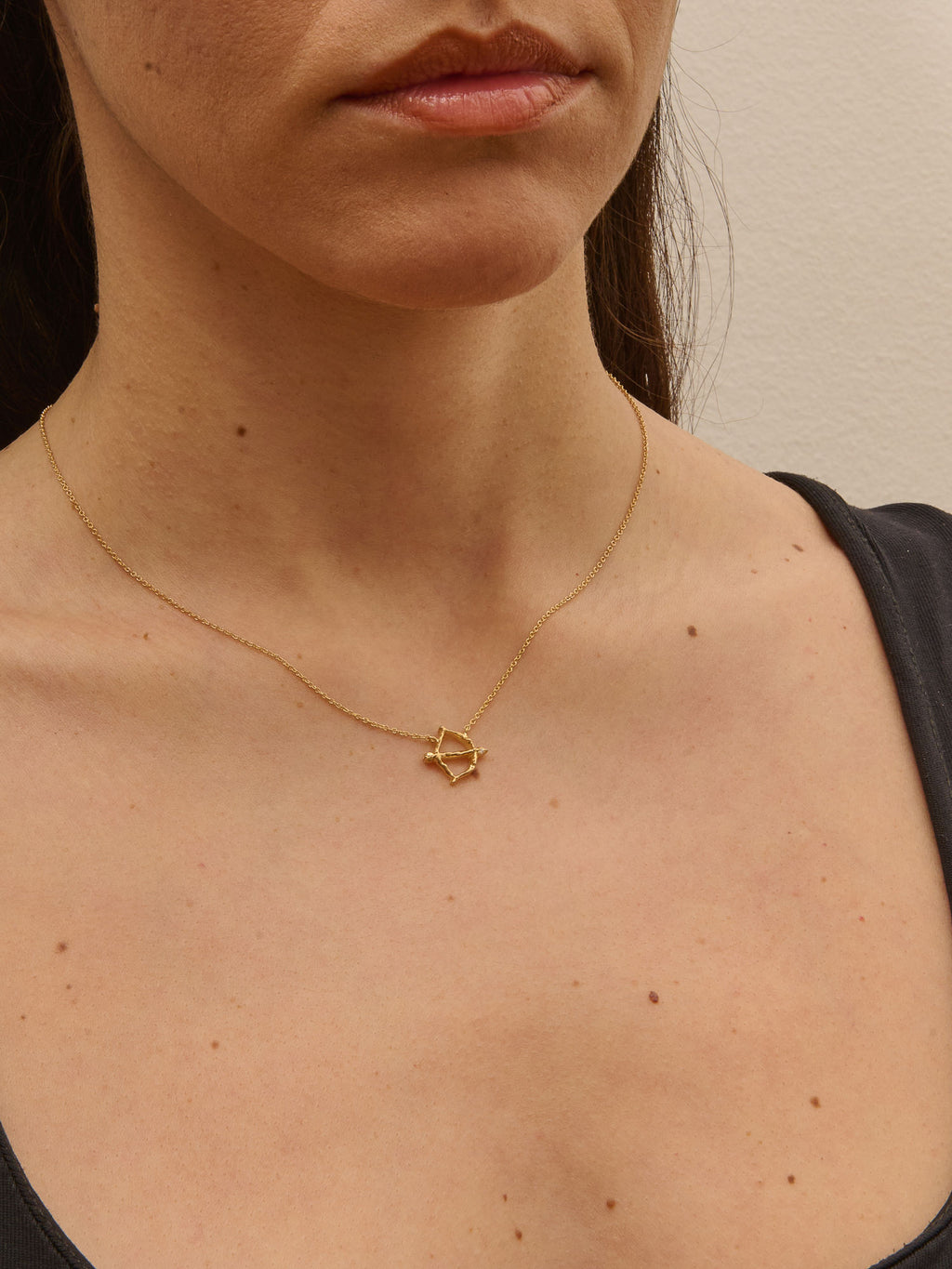 Skytte 18K Guld Halskæde m. Diamant