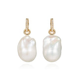 Baroque Pearl & Diamond 18K Gold Earrings