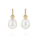 Perle & Diamant 18k Guld Øreringe