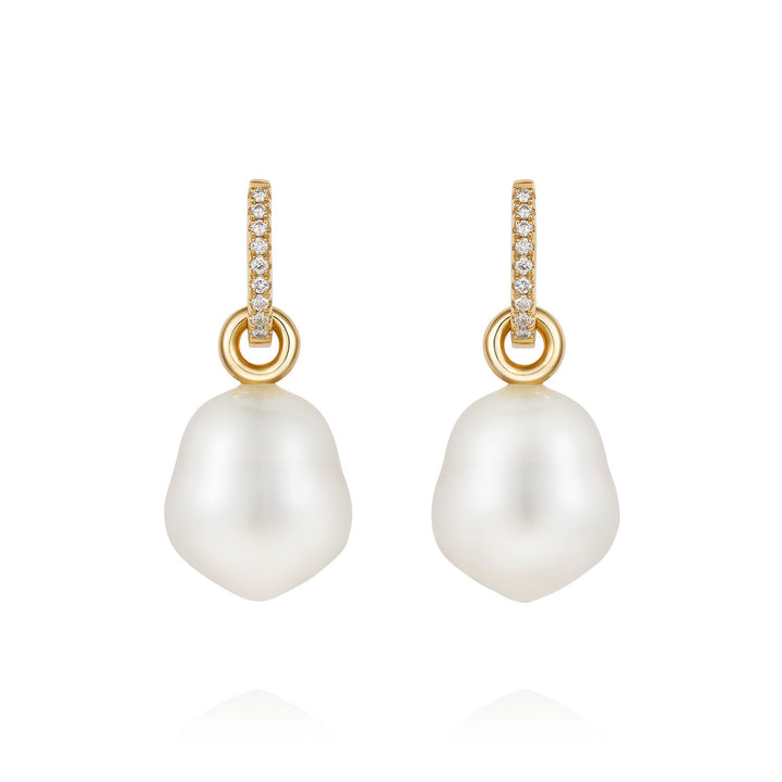 Pearl & Diamond 18K Gold Earrings