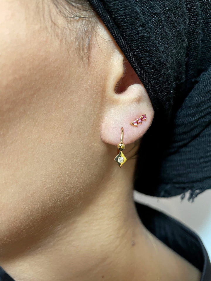 Pinky 14K Gold Plated Stud w. Zirkonia