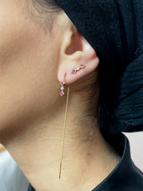 Zara Pink 14K Gold Plated Stud w. Zirkonia