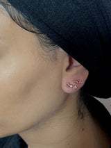 Zara Pink 14K Gold Plated Stud w. Zirkonia