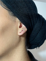 Zara Pink 14K Gold Plated Stud w. Zirkonia